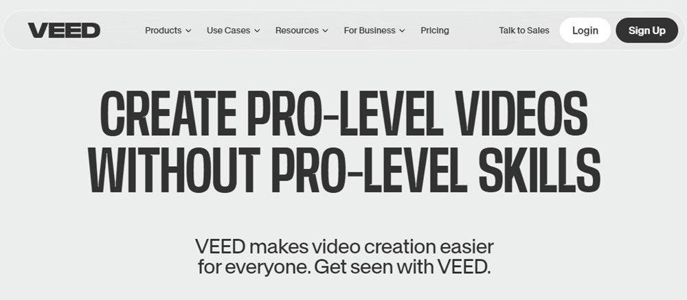 VEED.io film mesterséges intelligencia platform