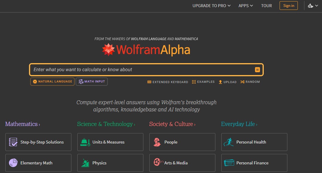 Wolfram Alpha Aplikacija za rješavanje zadataka iz fizike